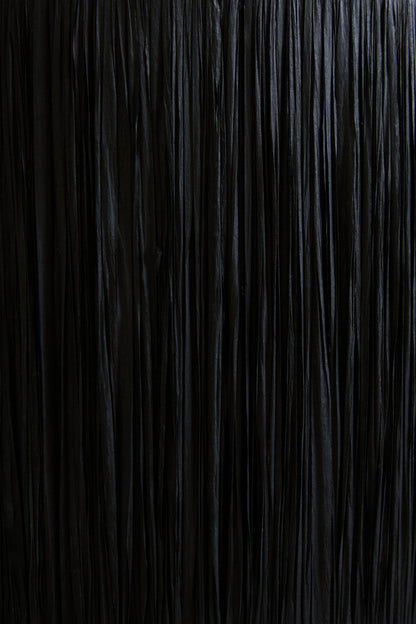 Turin White Papier Mache Table Lamp With Black Raffia Shade