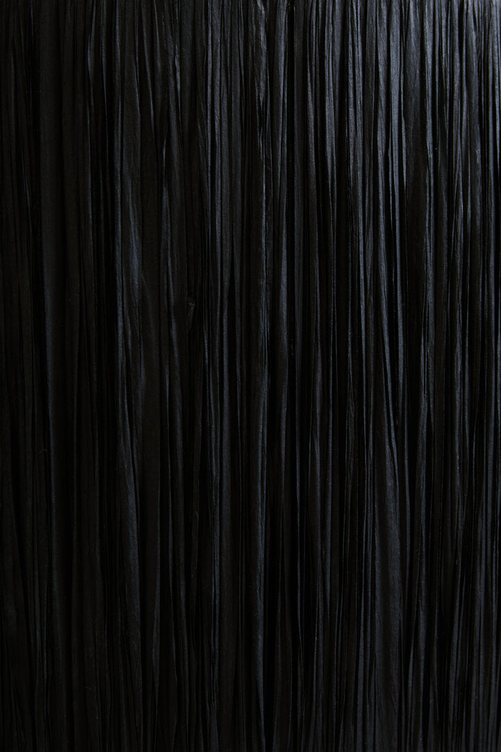 Turin White Papier Mache Table Lamp With Black Raffia Shade