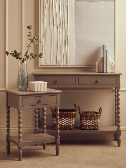 Savoy Two Drawer Bobble Detail Wooden Console Table 