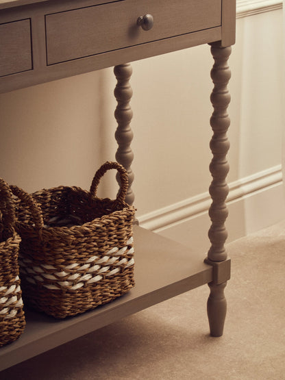 Savoy Two Drawer Bobble Detail Wooden Console Table 
