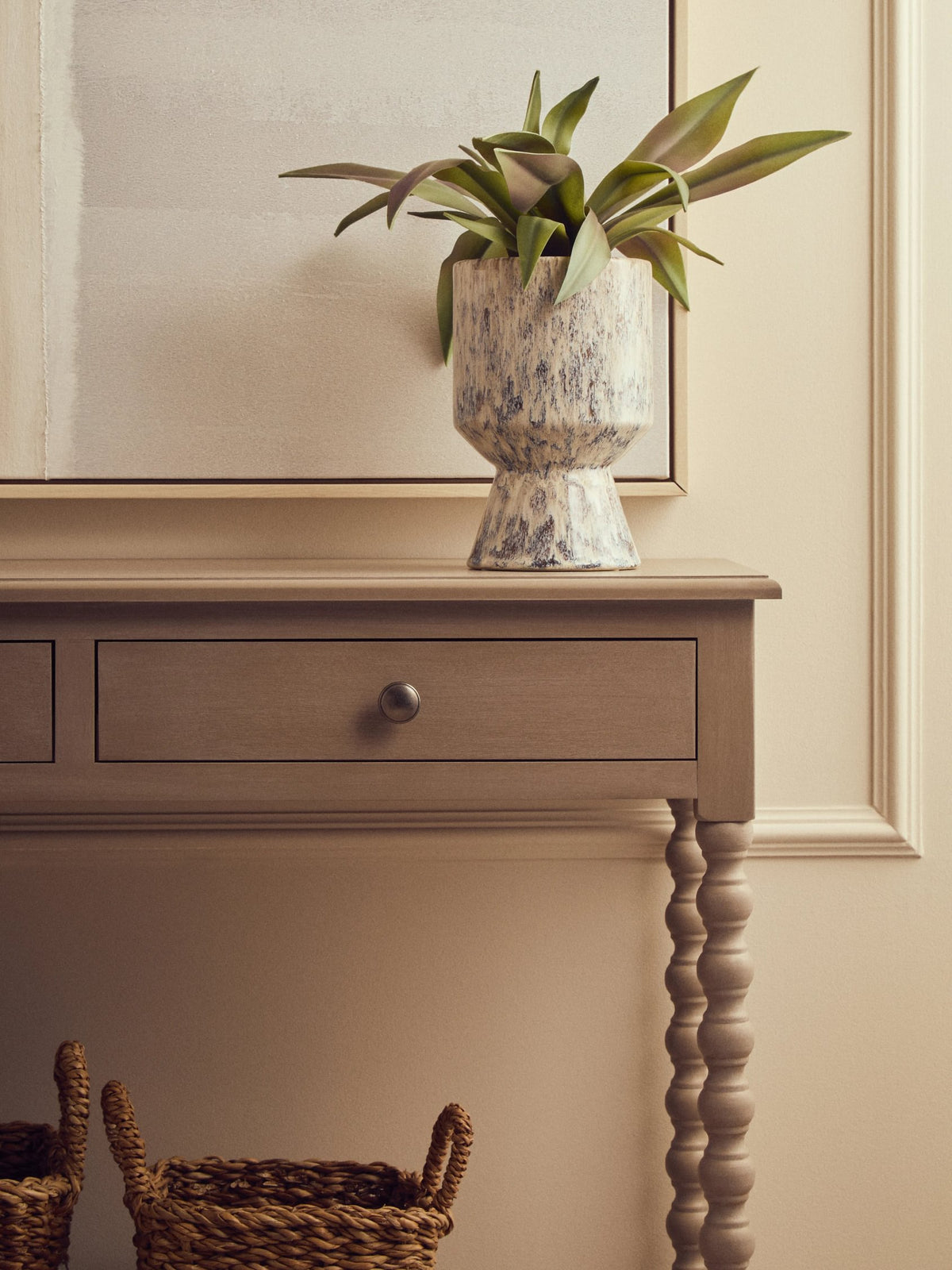 Savoy Two Drawer Bobble Detail Wooden Console Table 