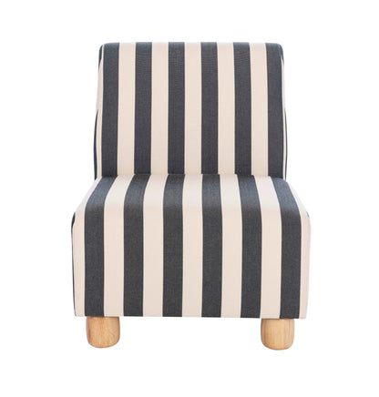 Barnstaple Black and White Stripe Armless Chair