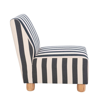 Barnstaple Black and White Stripe Armless Chair