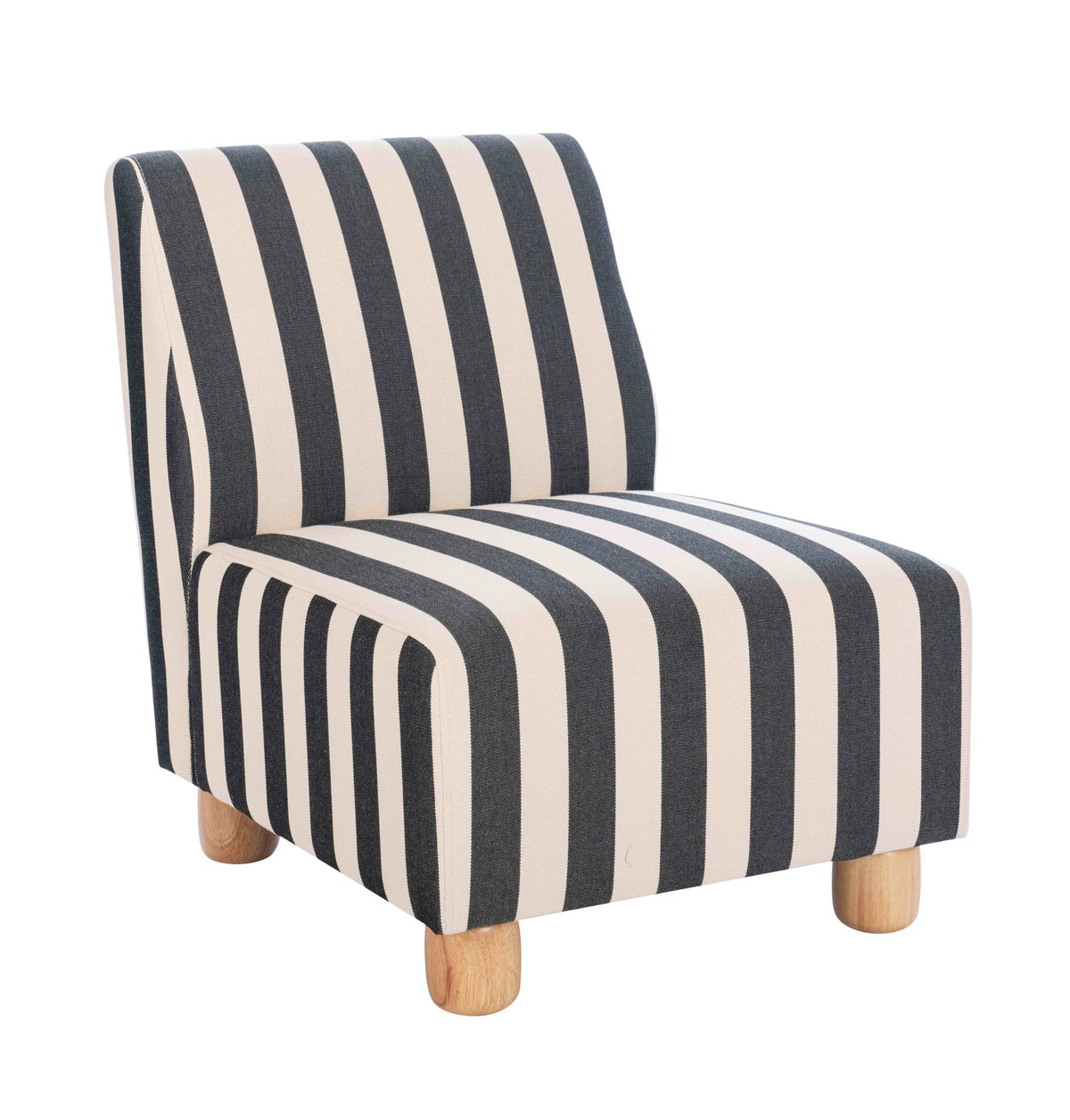 Barnstaple Black and White Stripe Armless Chair