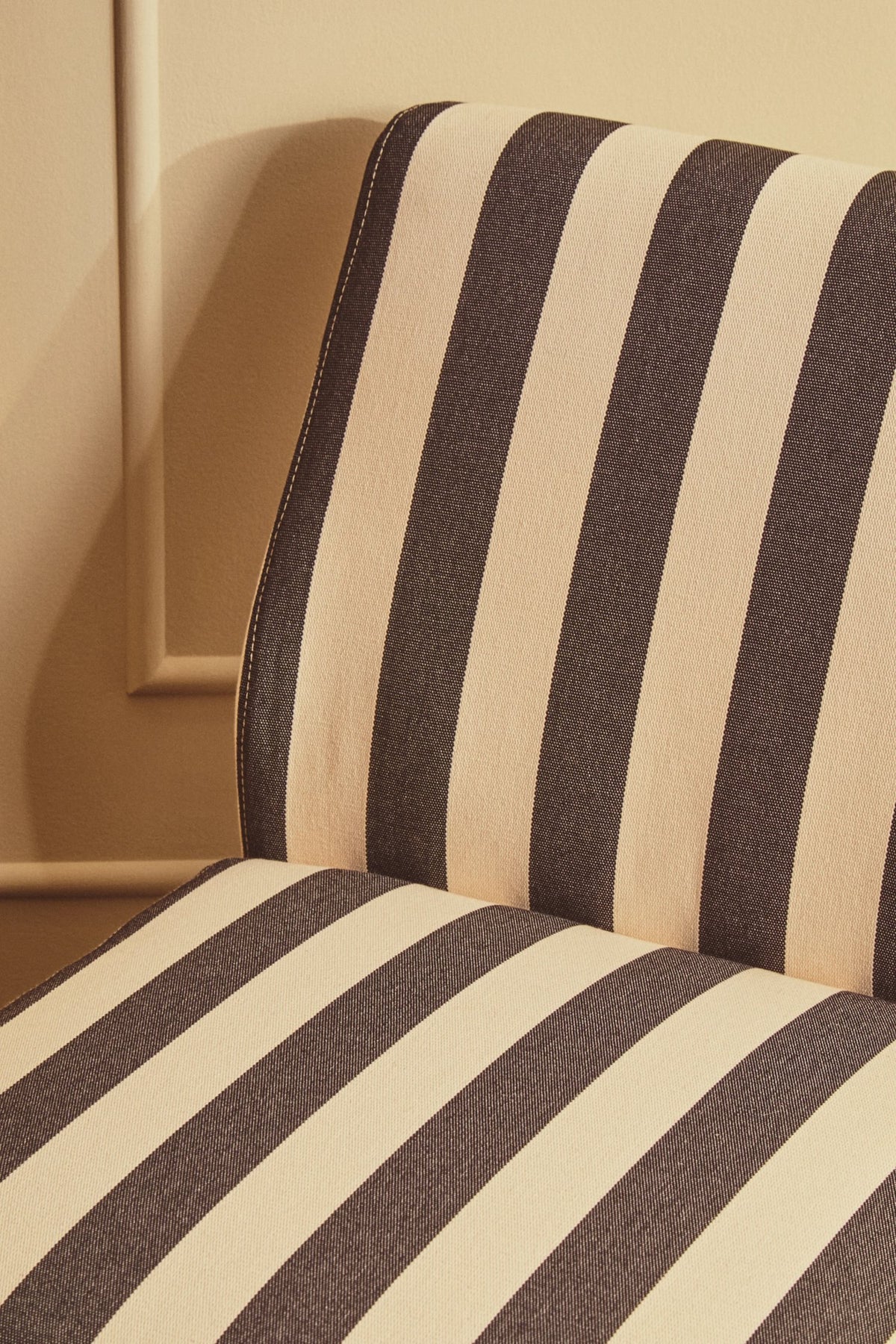 Barnstaple Black and White Stripe Armless Chair
