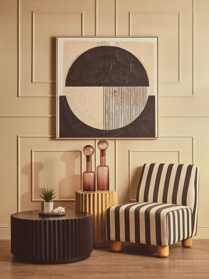 Barnstaple Black and White Stripe Armless Chair