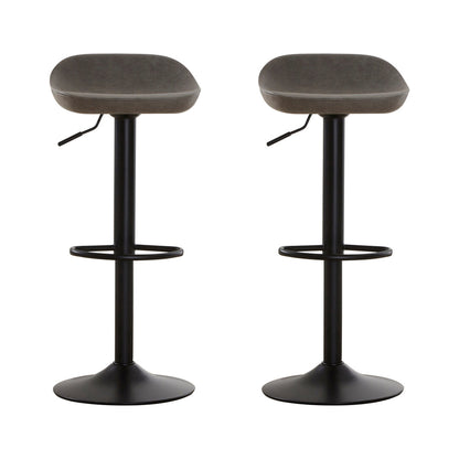 Devon Set Of Two Ash Faux Leather Bar Stools