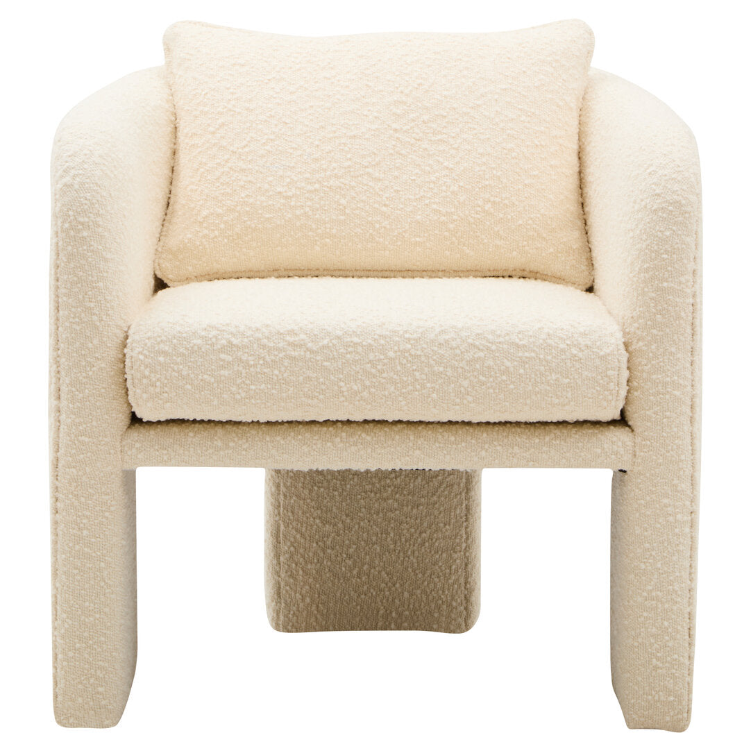 Oxford Ivory Boucle Curved Armchair