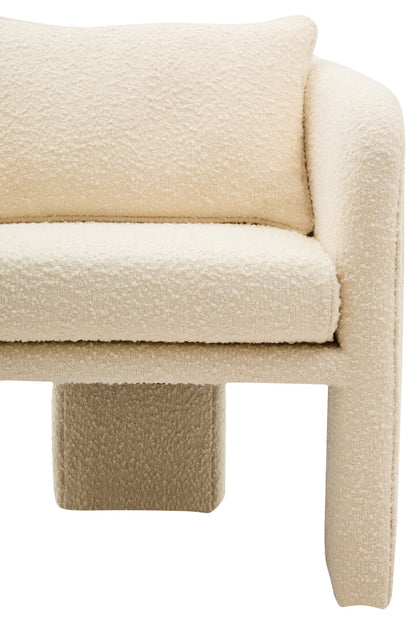 Oxford Ivory Boucle Curved Armchair