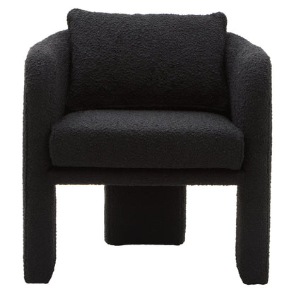 Oxford Black Boucle Curved Armchair