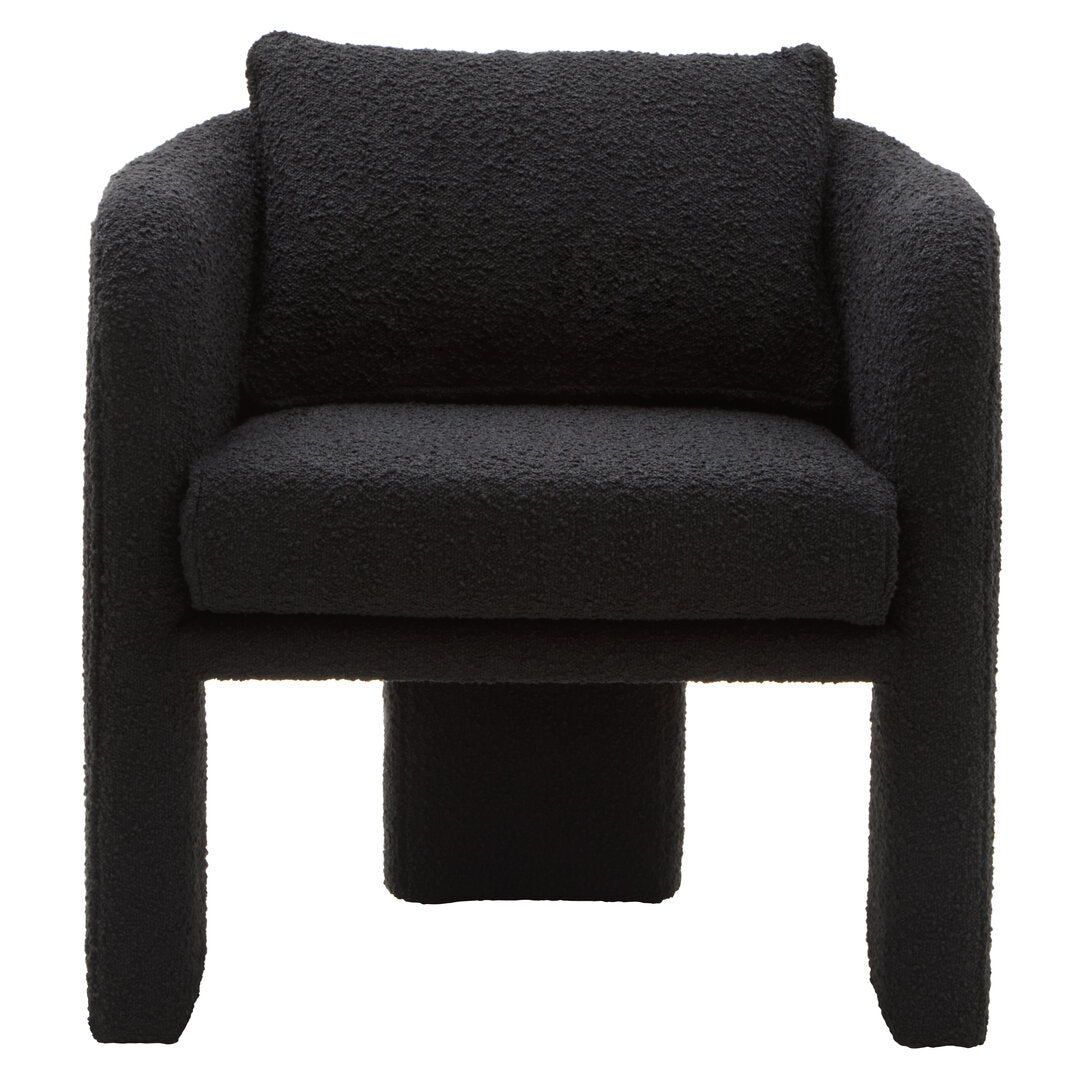Oxford Boucle Curved Armchair Black 