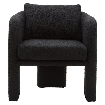 Oxford Boucle Curved Armchair Black 