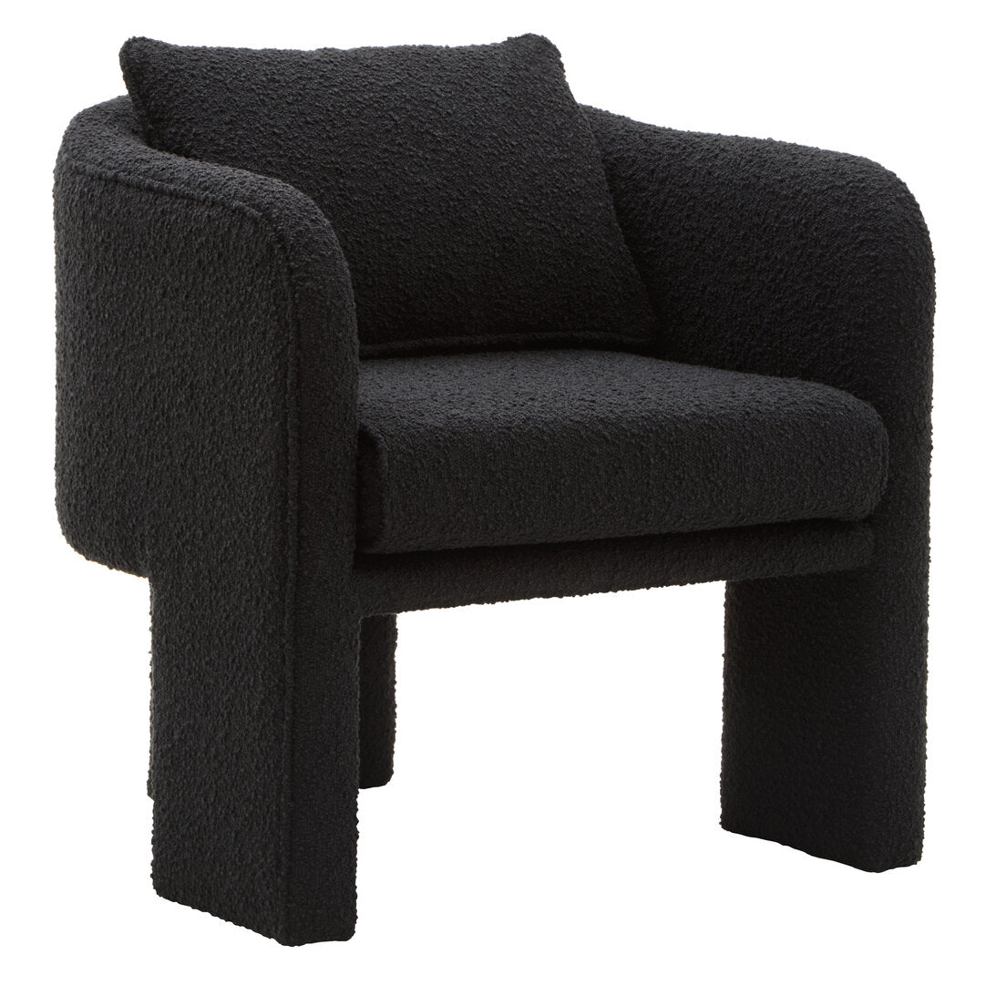 Oxford Black Boucle Curved Armchair