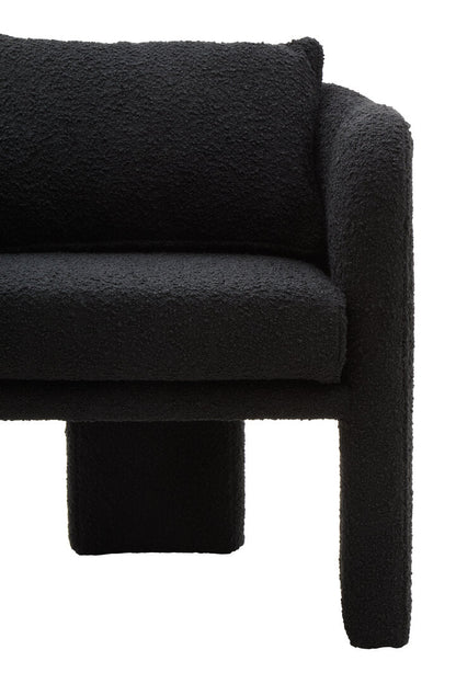 Oxford Boucle Curved Armchair Black 
