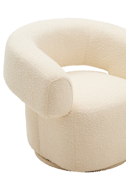 Madison Ivory Boucle Curved Revolving Armchair