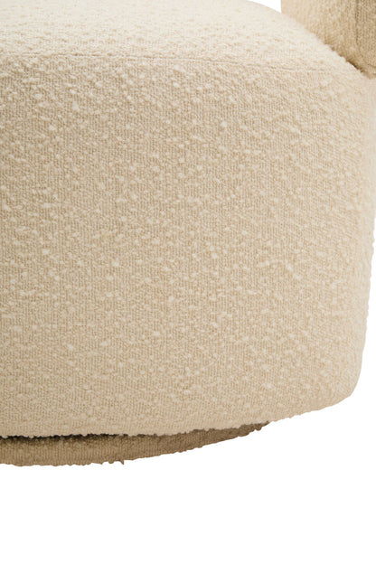 Madison Ivory Boucle Curved Revolving Armchair