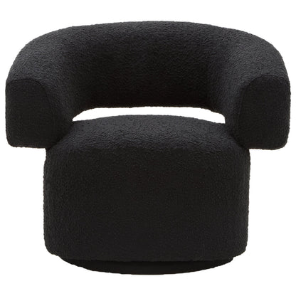 Madison Black Boucle Curved Revolving Armchair
