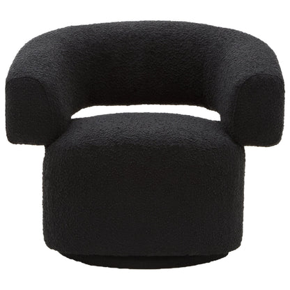 Madison Boucle Curved Revolving Armchair Black 
