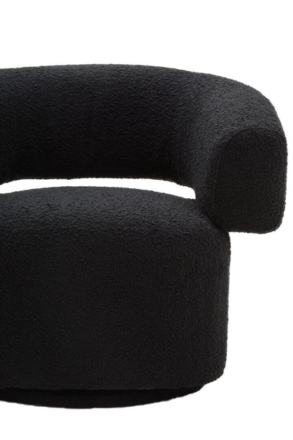 Madison Black Boucle Curved Revolving Armchair