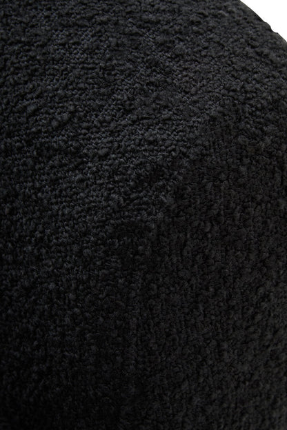 Madison Boucle Curved Revolving Armchair Black 