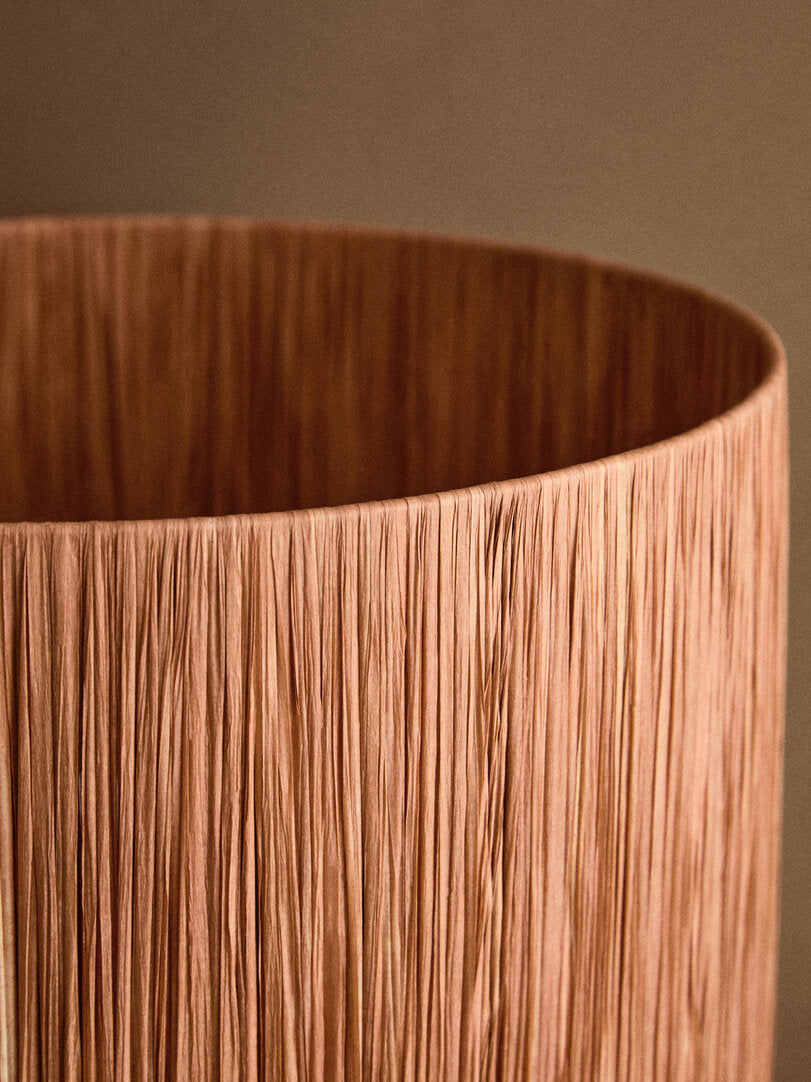 Turin White Papier Mache Table Lamp