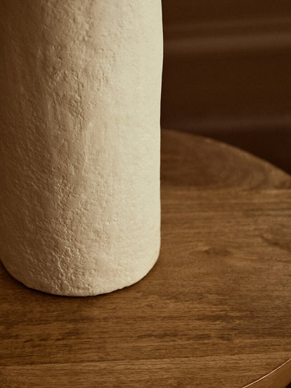 Turin Natural Papier Mache Table Lamp With Natural Raffia Shade