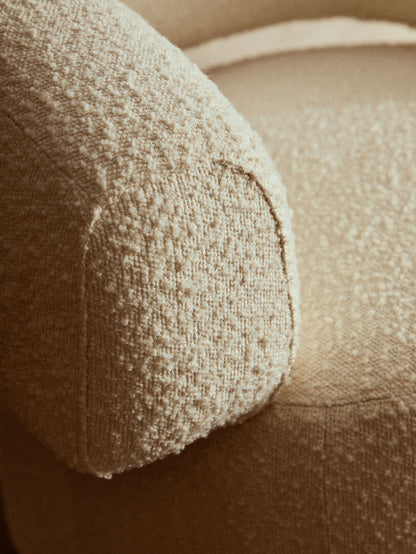 Madison Ivory Boucle Curved Revolving Armchair