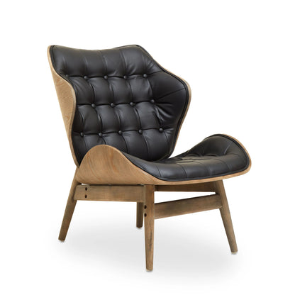Harrogate Black Leather Effect Chair with Button Detail