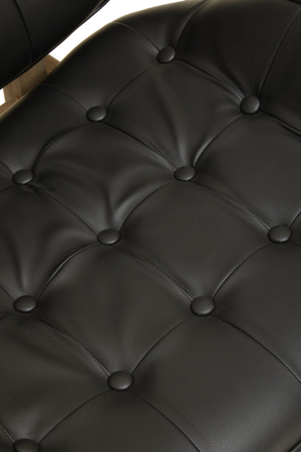 Harrogate Black Leather Effect Chair with Button Detail