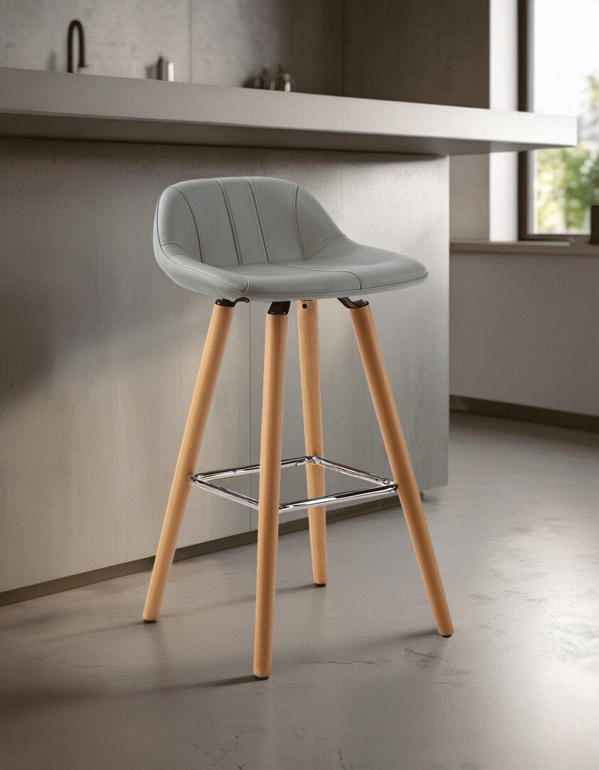 Richmond Grey Faux Leather Bar Stool