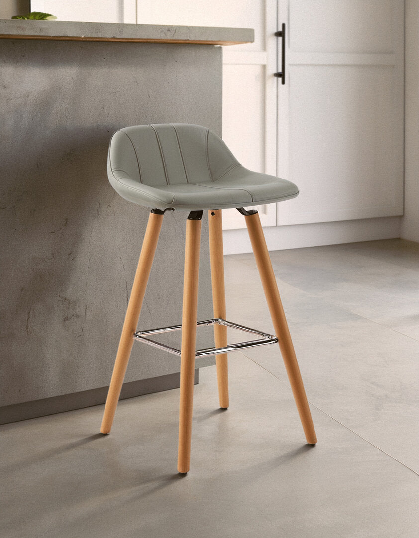 Richmond Grey Faux Leather Bar Stool