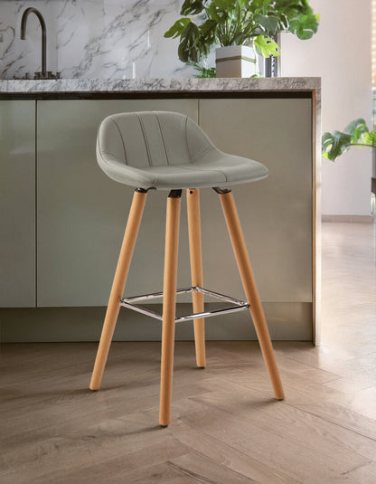 Richmond Grey Faux Leather Bar Stool