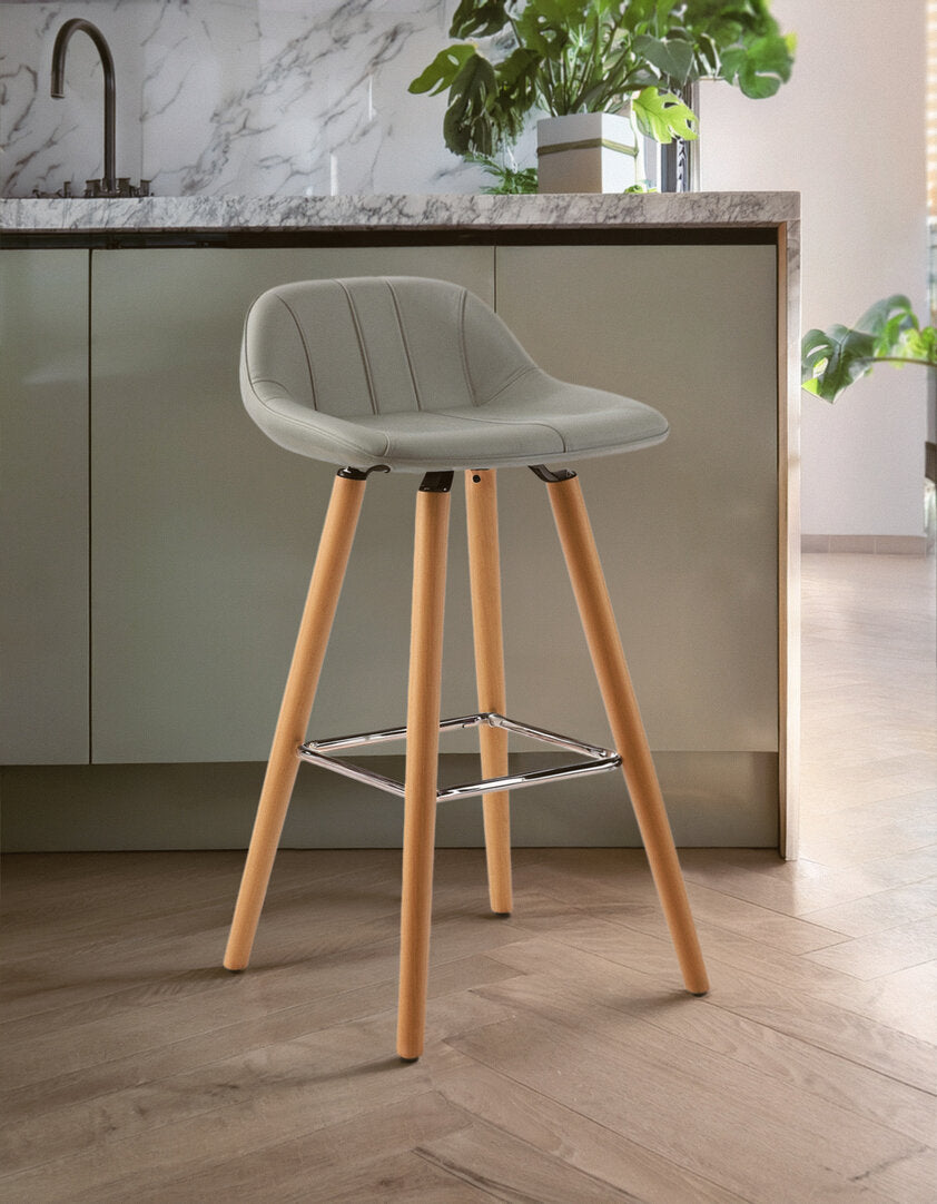 Richmond Grey Faux Leather Bar Stool