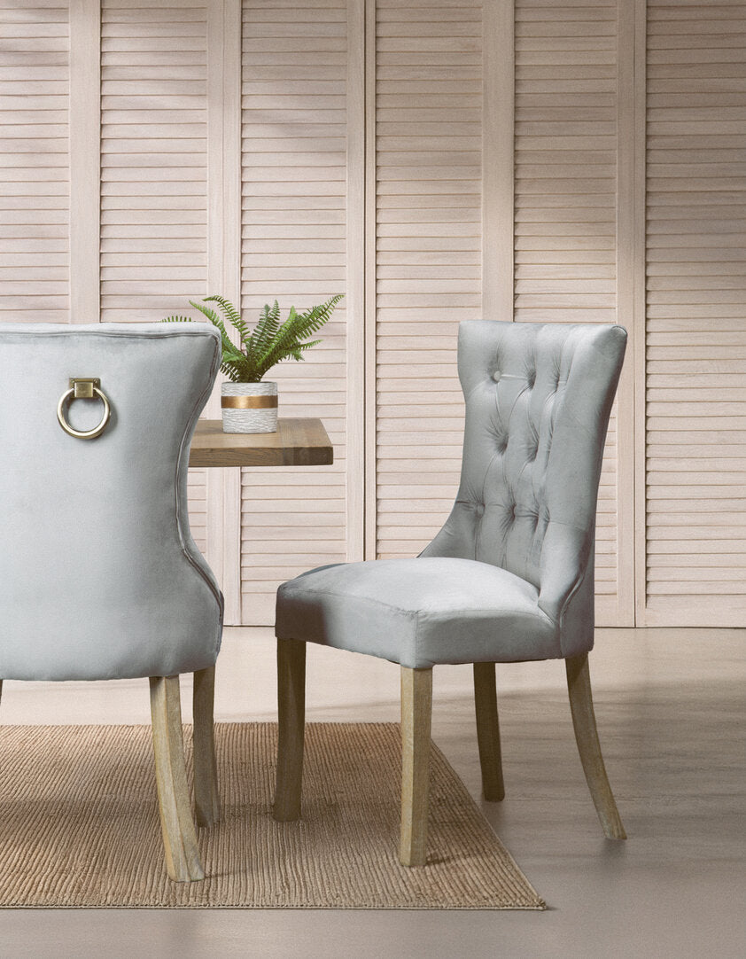 Vienna Townhouse Grey Buttoned Dining Chair
