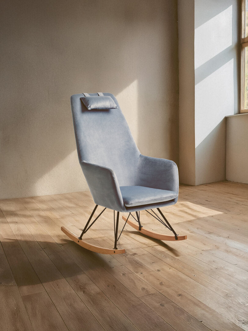 Richmond Blue Velvet Rocking Chair
