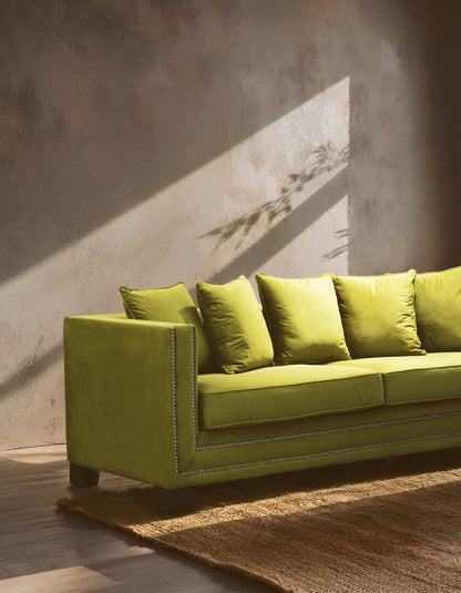 Kensington 3 Seat Moss Velvet Sofa