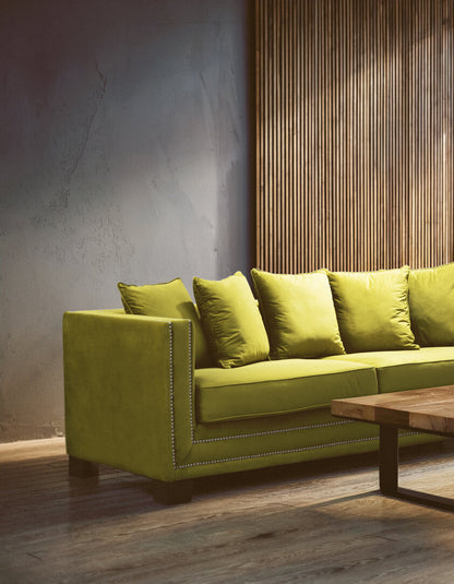 Kensington 3 Seat Moss Velvet Sofa