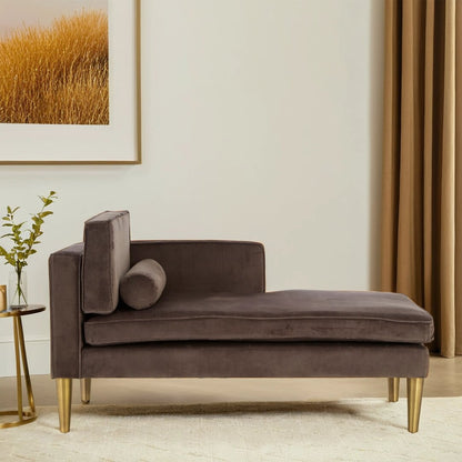 Como Grey Velvet Left Hand Chaise Longue