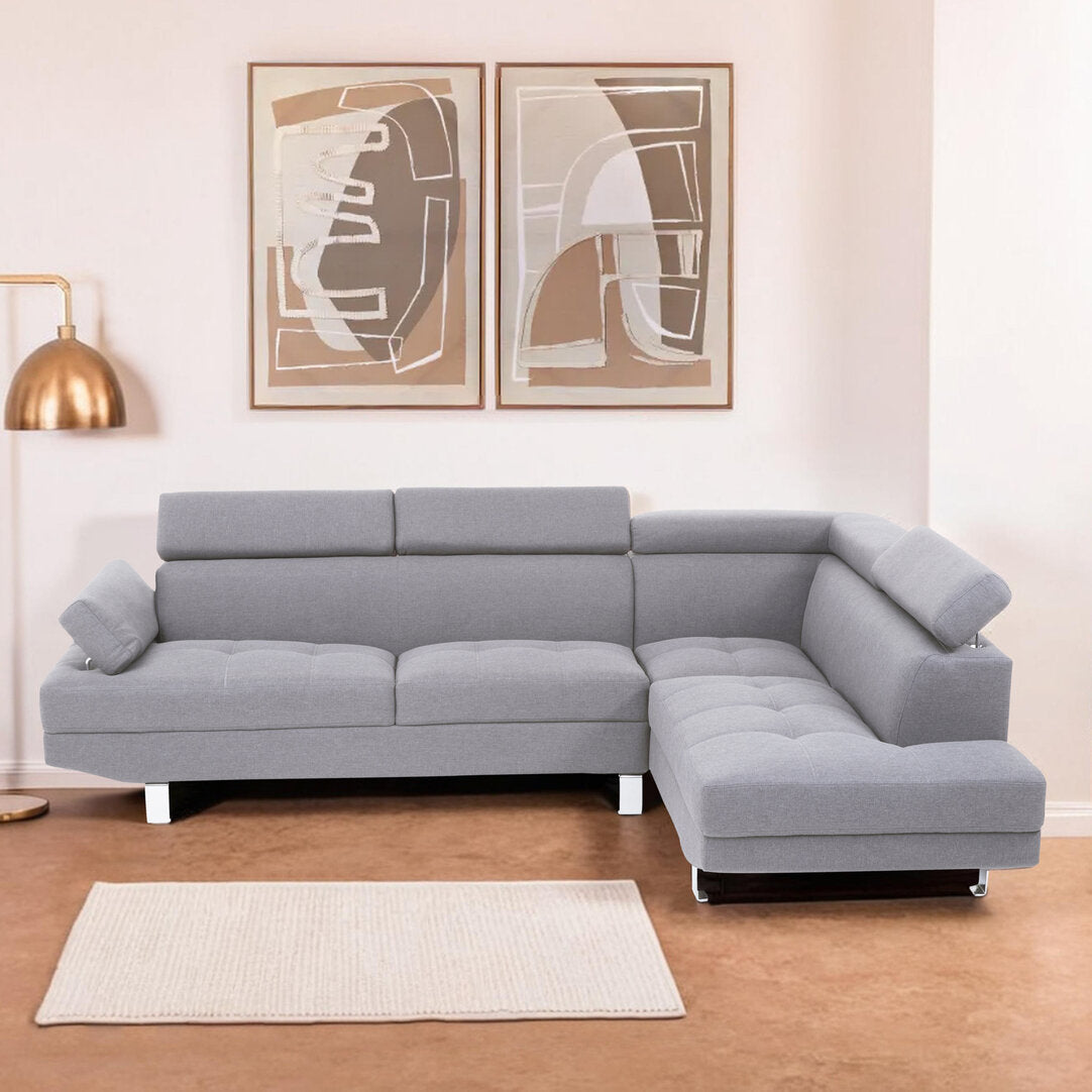 Granada Grey Linen Corner Sofa