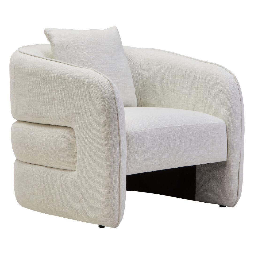 Norwich Cream Linen Effect Curved Chair