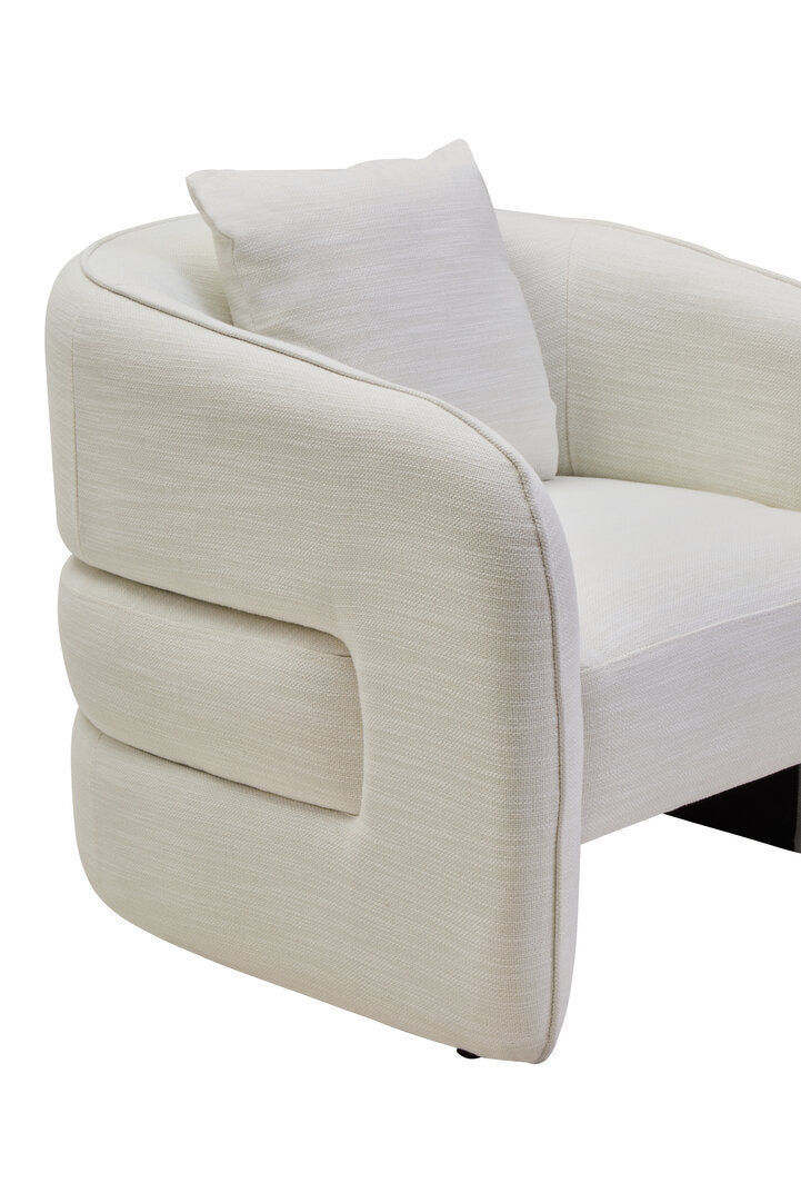 Norwich Cream Linen Effect Curved Chair