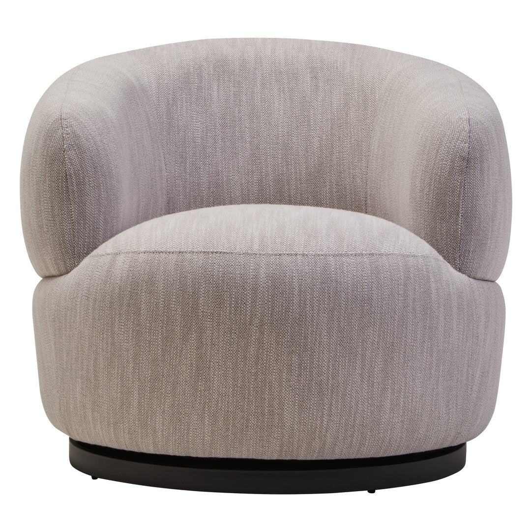 Lincoln Textured Curved Swivel Chair Grey 