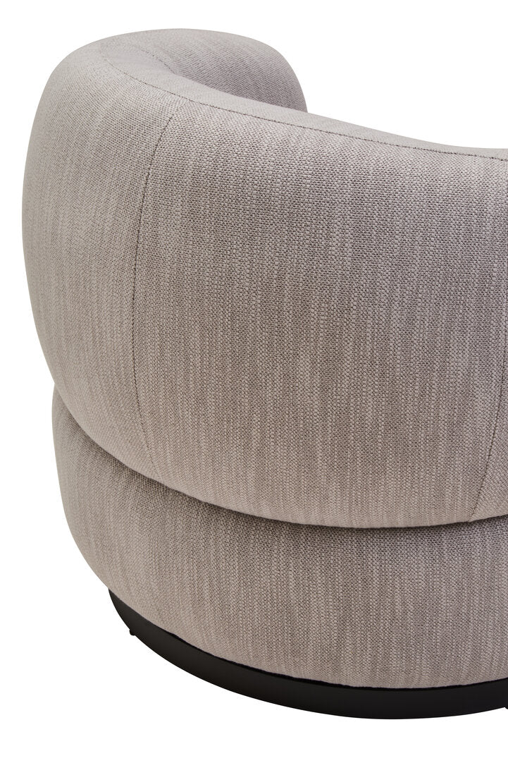 Lincoln Textured Grey Curved Swivel Chair