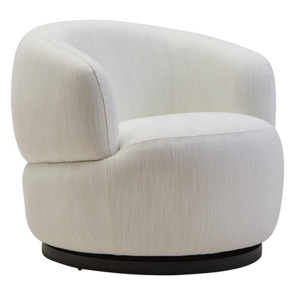 Lincoln Textured Cream Curved Swivel Chair