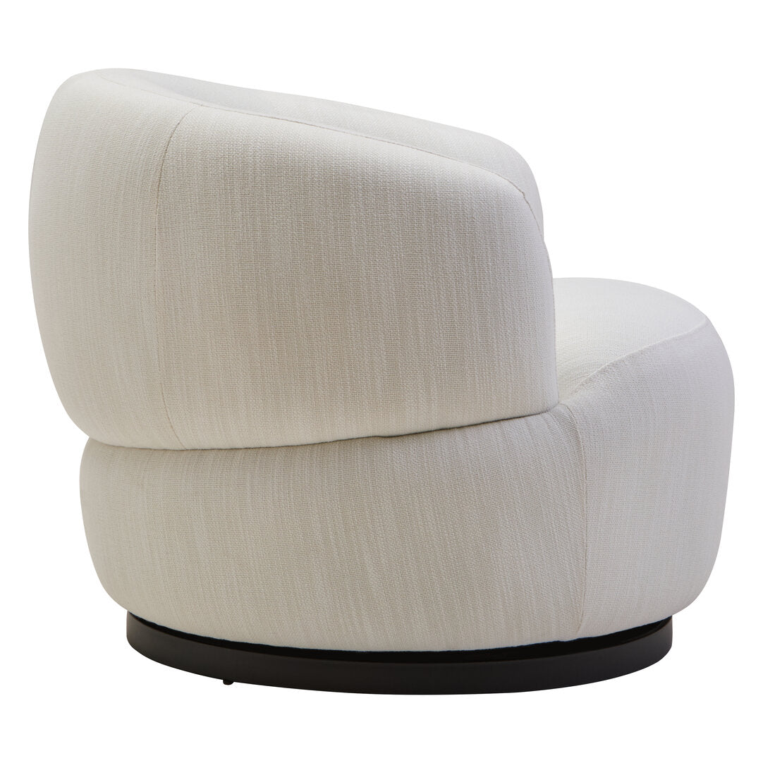 Lincoln Textured Cream Curved Swivel Chair