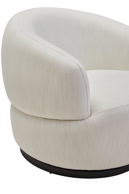 Lincoln Textured Cream Curved Swivel Chair