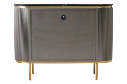 Ingleton Grey Two Door Sideboard with Black Marble Top