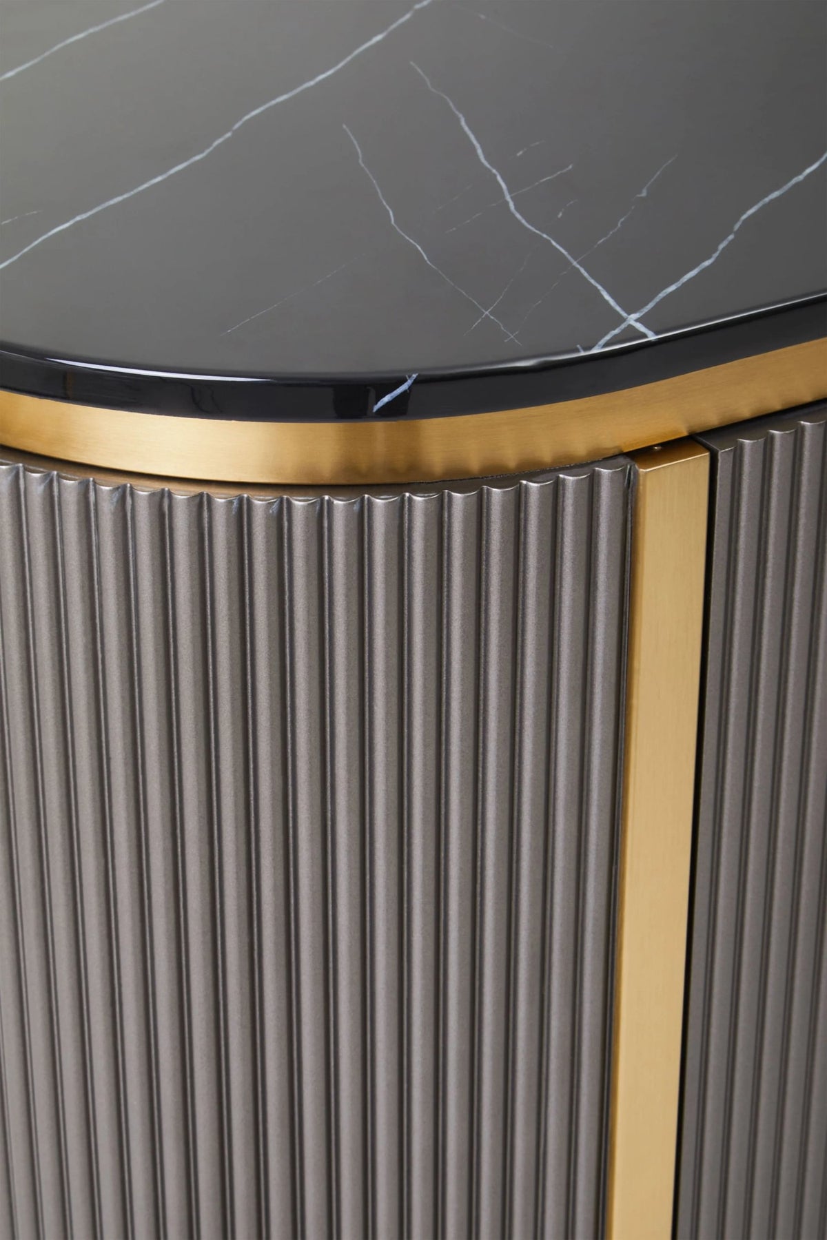 Ingleton Grey Two Door Sideboard with Black Marble Top