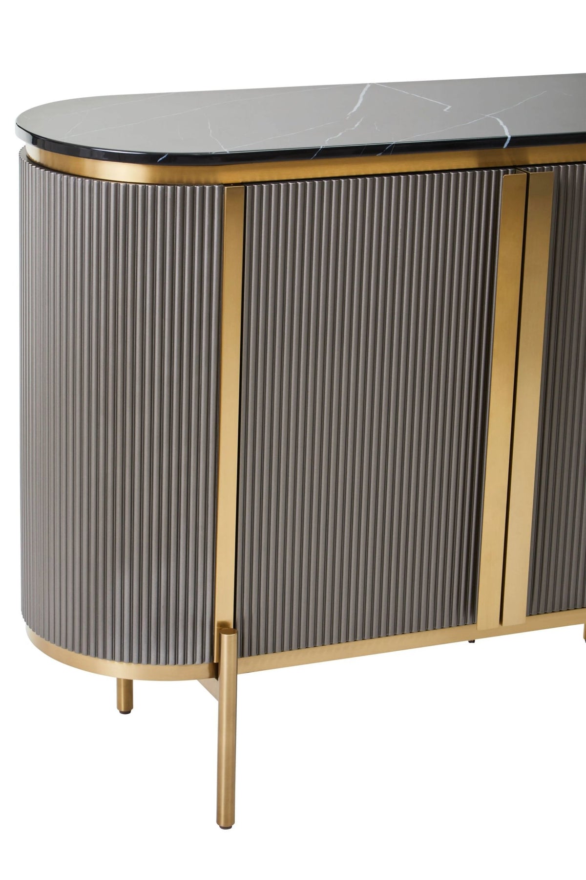 Ingleton Grey Two Door Sideboard with Black Marble Top