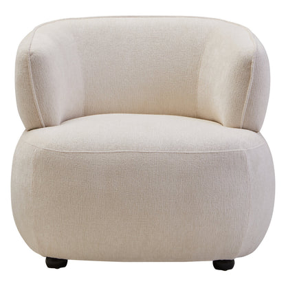 York Ivory Chenille Curved Chair
